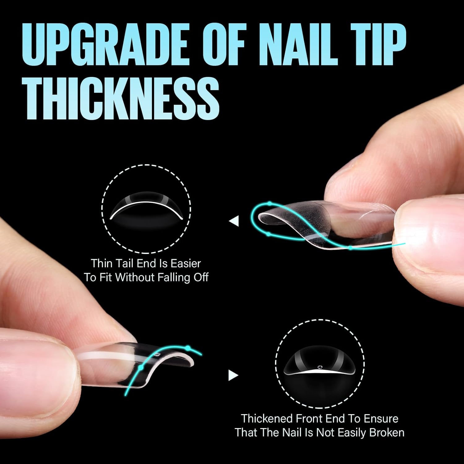 TOMICCA Short Square Nail Tips, 504Pcs Soft Acrylic Nail Tips Square, Press on Nail Acrylic False Nails for Nail Extension DIY Nail Salon 12 Sizes-Velvo Beauty