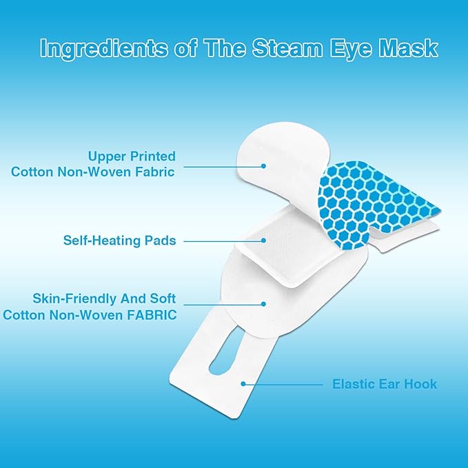 Steam Eye Masks for Dry Eyes, Heated Eye Mask Reduce Puffiness & Dark Circles, Hydrate & Soothe Tired Eyes, Travel Essentials, Business Trip, Party Favors, Unscented 20 Packs-Velvo Beauty