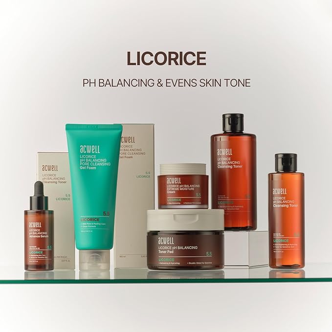 ACWELL Licorice pH Balancing Korean Toner for Cleansing 5.07 fl.oz. - Alcohol-Free PH5.5 Hydrating Facial Astringent - Skin Clarifying & Hydration Boosting Toner-Velvo Beauty