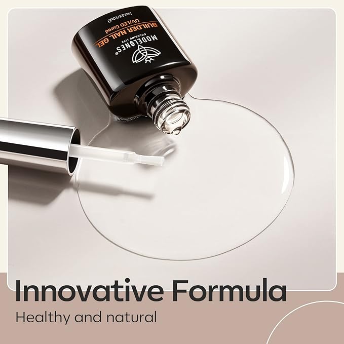 modelones Builder Nail Gel, 7-in-One Clear Builder for Nails, LED Lamp Cured Color Rubber Base Gel Polish Coat Strengthener Thickening Extension Rhinestone Glue in a Bottle for DIY Home Salon Gifts-Velvo Beauty