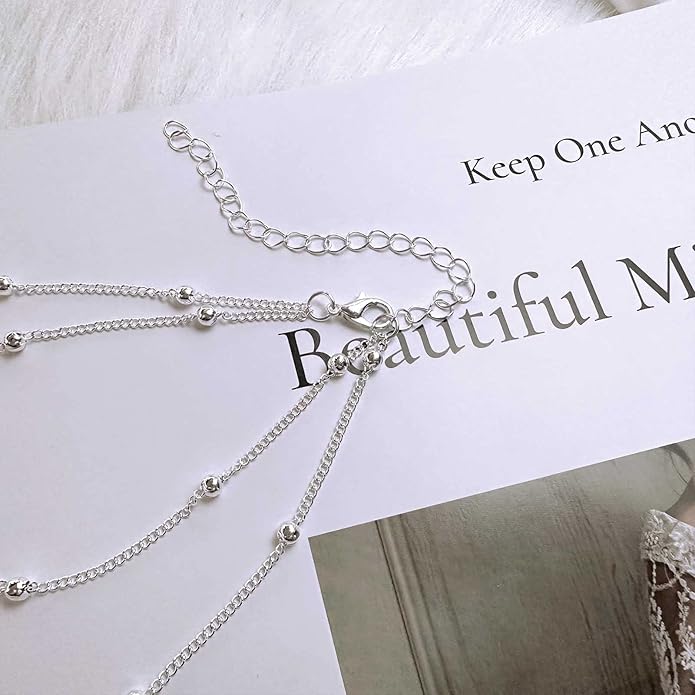 Layered Teardrop Pendant Necklace Teardrop Natural Stone Necklace Teardrop Gemstone Necklace Chain White Teardrop Necklace Choker Gold Satellite Chain Necklace Jewelry for Women and Girls-Velvo Beauty