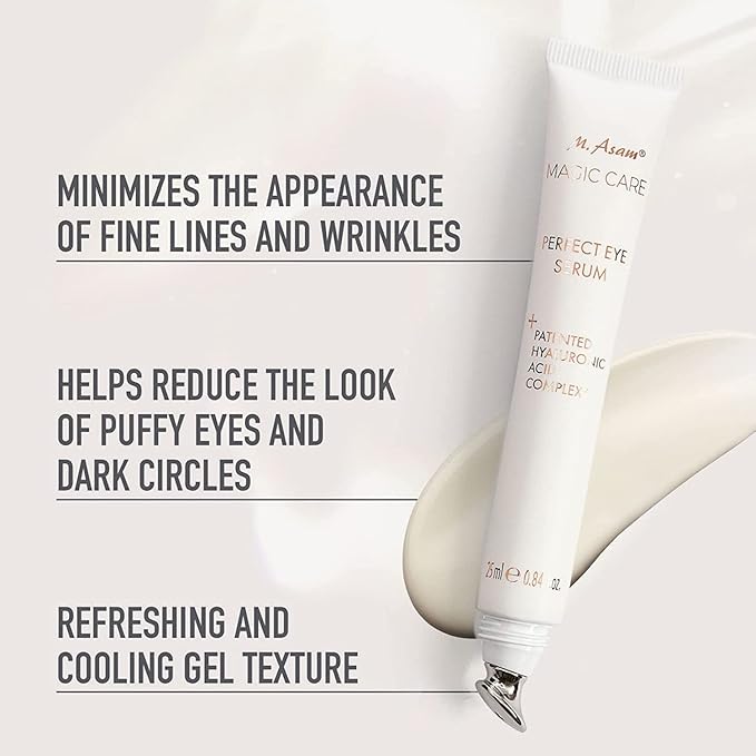 M. Asam MAGIC CARE Perfect Eye Serum - eye serum with 360° tightening effect, effectively fights puffiness & dark circles, tightens the eyelid, eye care with hyaluronic acid complex, 0.84 Fl Oz-Velvo Beauty