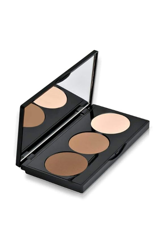 FARMASI Makeup Face Palette, Trio Eyeshadow, Long Lasting Face Sculpting, Blush and Highlighter Powder, Glow Contour Shadow Bronzer, All Skin Types, 0.52 oz. / 15 g (Face Sculpting Palette)-Velvo Beauty