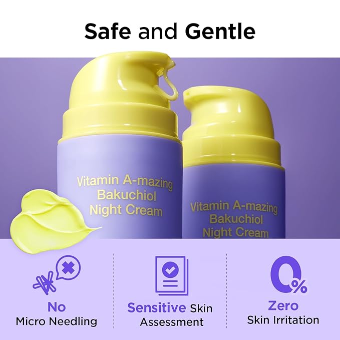 BY WISHTREND Vitamin A-mazing Bakuchiol Night Cream | Retinal, Peptide, Collagen, Ceramide NP, Centella Asiatica, moistfully plump overnight skincare (1.05 Ounce (Pack of 1))-Velvo Beauty