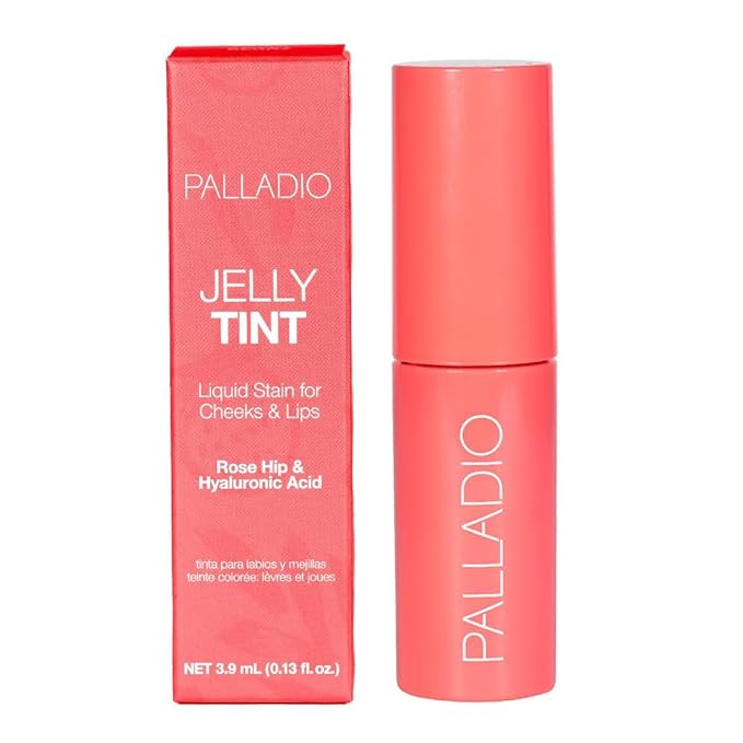Palladio Jelly Tint, Liquid Stain for Cheeks & Lips, Vivid Color Lip Stain, Lightweight Non-Sticky and Transfer-proof, Natural Finish Makeup, Sweet Berry-Velvo Beauty