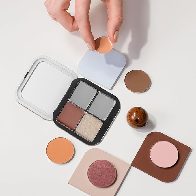 Blush Pallet Makeup 2pcs Empty Magnetic Eyeshadow Palette, Small Makeup Palette Lipstick Compact Containers Cosmetic Sample Storage Cases Makeup Plate for Foundation-Velvo Beauty