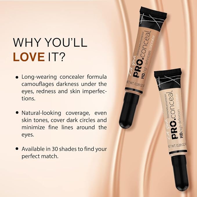 L.A. Girl Pro Concealer, Toffee, 0.28 Oz (LAX-GC984-B)-Velvo Beauty