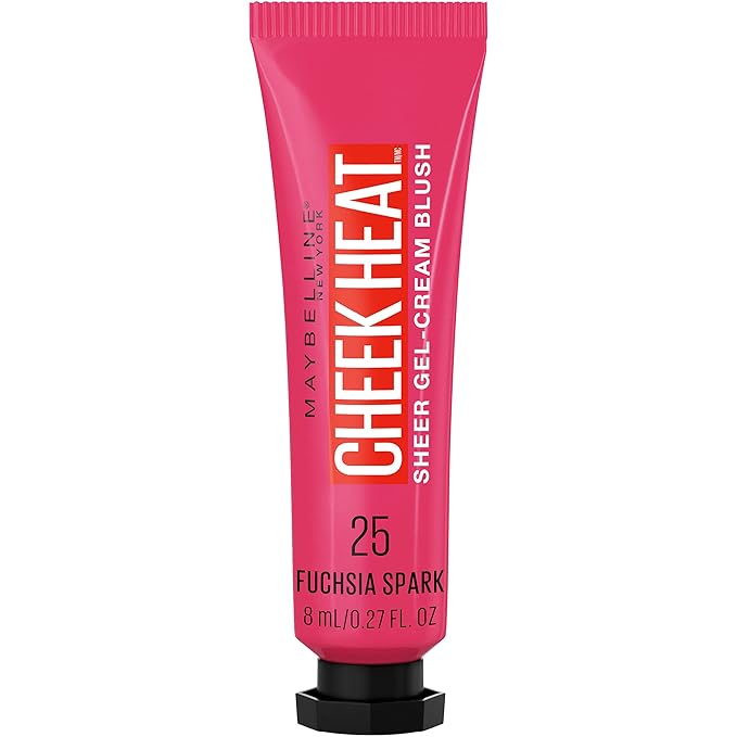 Maybelline Cheek Heat Gel-Cream Blush Makeup, Lightweight, Breathable Feel, Sheer Flush Of Color, Natural-Looking, Dewy Finish, Oil-Free, Fuchsia Spark, 1 Count-Velvo Beauty
