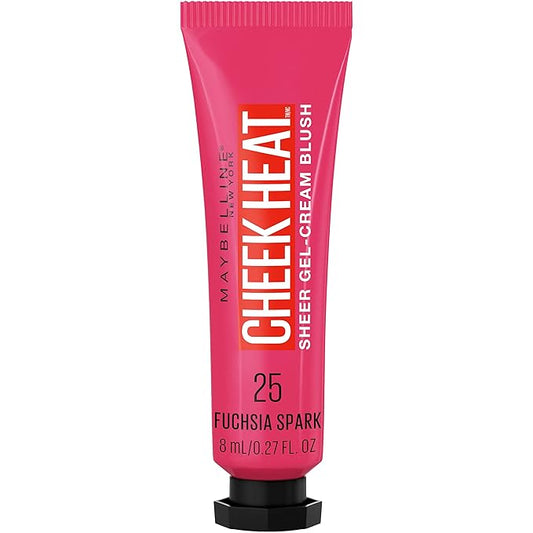 Maybelline Cheek Heat Gel-Cream Blush Makeup, Lightweight, Breathable Feel, Sheer Flush Of Color, Natural-Looking, Dewy Finish, Oil-Free, Fuchsia Spark, 1 Count-Velvo Beauty