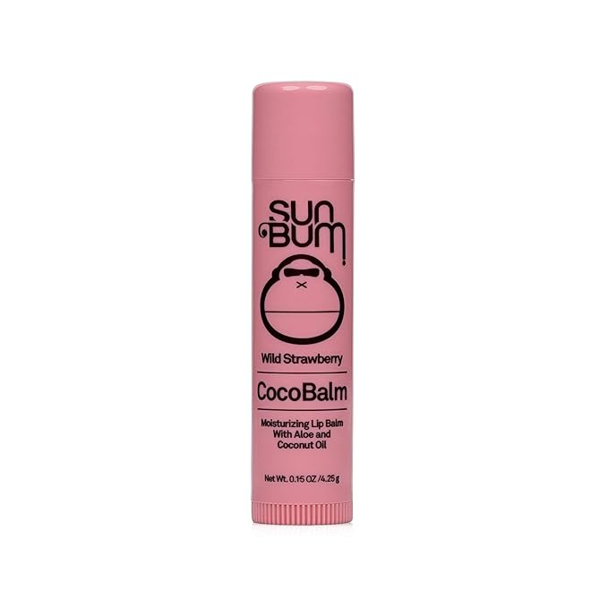 Sun Bum Wild Strawberry Cocobalm | Hydrating Lip Balm with Aloe | Paraben Free, Silicone Free,| 0.15oz Stick-Velvo Beauty