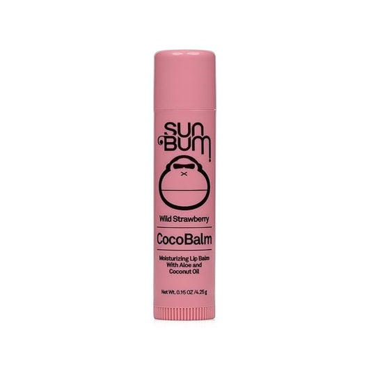 Sun Bum Wild Strawberry Cocobalm | Hydrating Lip Balm with Aloe | Paraben Free, Silicone Free,| 0.15oz Stick-Velvo Beauty
