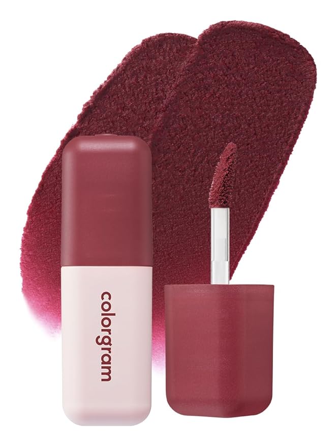 COLORGRAM NUDE BLUR TINT 12 BLOODY PLUM | Soft Velvet Matte Liquid Lipstick & Cheek Tint | Lightweight Blurring Tint for a Smooth & Airbrushed Finish | Long-Lasting & Non-Sticky Formula-Velvo Beauty