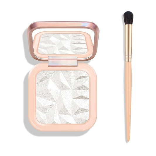 KYDA Face Highlighter Palette, High Glossy Face Illuminator Palette, Natural Glow Finish, Pearl Shimmer Smooth Baked Powder, Lasting Sparkling Highlighter Makeup-PEARL-Velvo Beauty