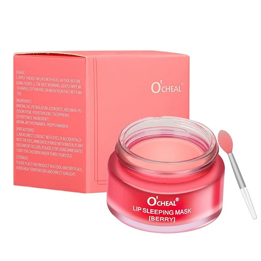 Lip Sleeping Mask Overnight Moisturizer Balm, Berry Lip Mask, Day and Night Repair Lip Balm for Improves Dryness Cracked, Moisturize and Nourish Lip Scrubs Exfoliate Reduce Lip Lines (Berry)-Velvo Beauty
