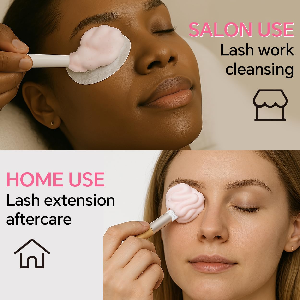 Whipped Lash Cream Shampoo Unscented Foam Cleanser | 100ml Eyelash Extension Cleaning Bath Kit | Salon&Home Use-Velvo Beauty