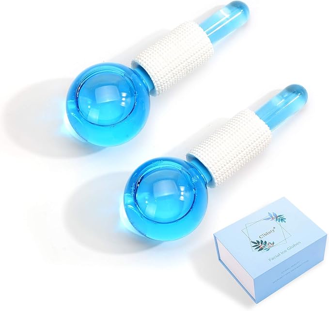 ICE Globes for Facial, 2 PCS Facial Globes for Massage Tool, Facial Roller Cold Skin Massagers, Tighten Skin, Reduce Puffiness and Dark Circles, Enhance Circulation-Velvo Beauty