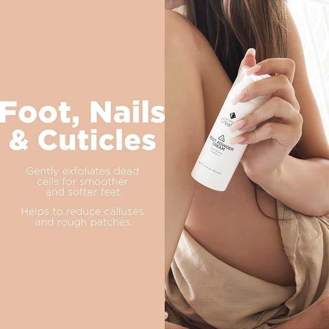 Foot Powder Cream for Dry Cracked Heels, Odor Control, and Intense Skin Hydration, 3.4 fl. oz., with Shea Butter and Vitamin E-Velvo Beauty
