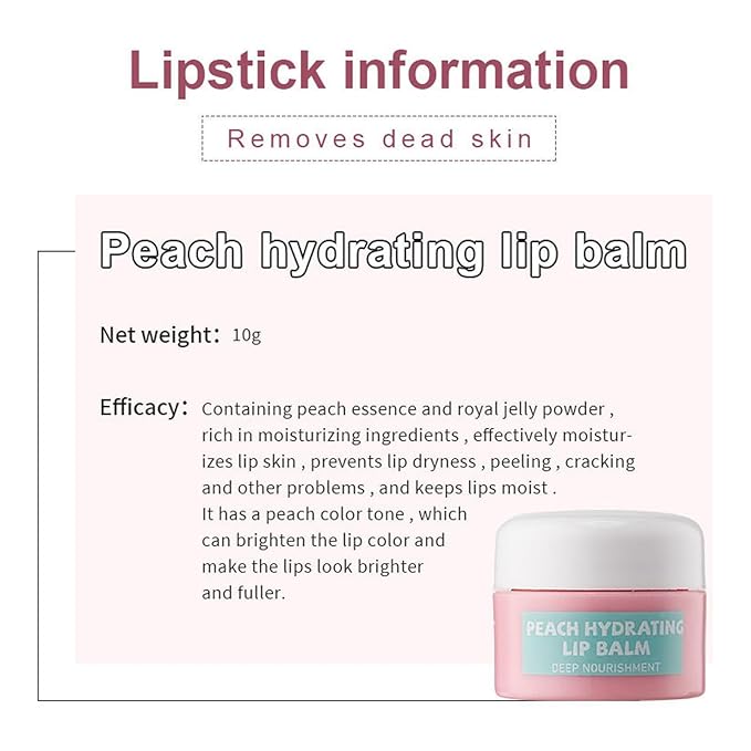 4 In 1 Peach Lip Care Kit With Lip Exfoliator Scrub And Moisturizer, Peach Scrub Bubble, Hydrating Lip Mask, Lip Scrubs Gentle Exfoliating, Instant Moisturizing, Lip Balm Hydrating For Very Dry Lips-Velvo Beauty