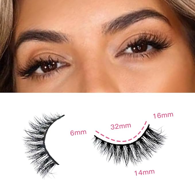False Eyelashes 48 Pairs Faux Mink Lashes 14mm Wispy Lashes 3D Fluffy Cat Eye Lashes Pack Bulk Wholesale Strip Lashes(style 48-034)-Velvo Beauty