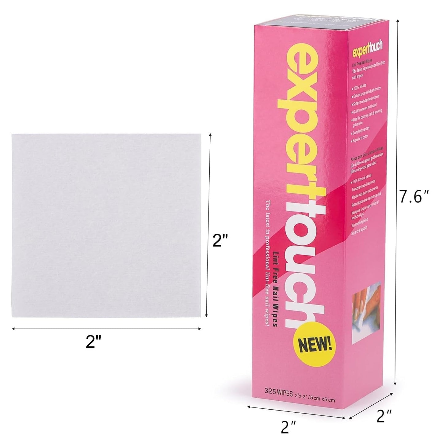 BTYMS 650 Pcs Lint Free Nail Wipes, 2" x 2" Nail Polish Removers Cotton Pads-Velvo Beauty