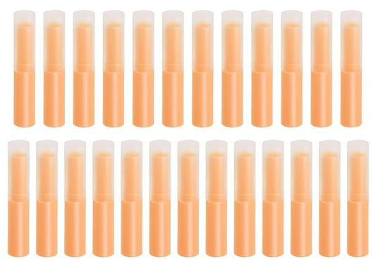 0.14oz Empty Flavored Lip Balm Container Tubes Plastic Homemade Moisturizing Lip Stick with Caps Bulk Fit for Women Adult DIY Making Supplies, 25 Count (Orange)-Velvo Beauty