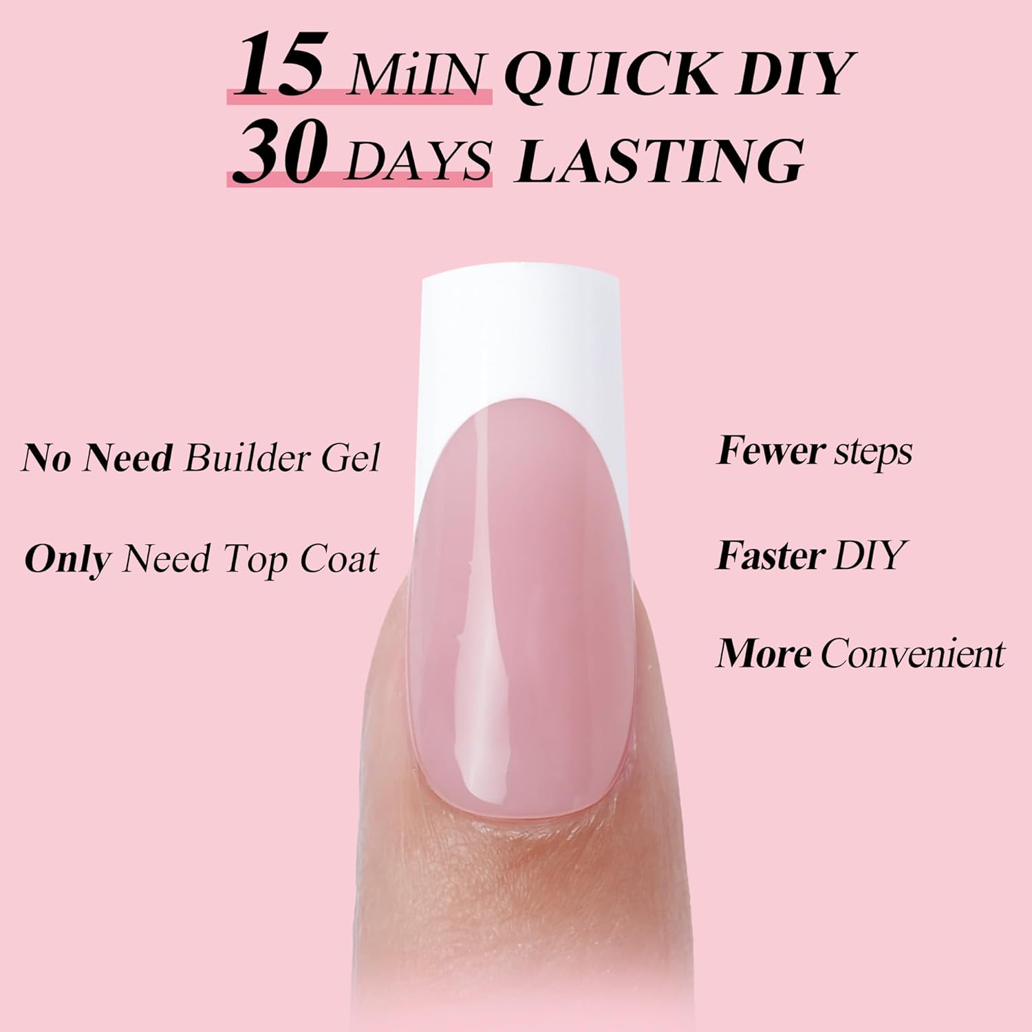 French Gel Nail Tips - Jofay Fashion French Tip Press on Nails, 10-Piece Set 320Pcs Pink long Square Nail Tips, No Need to File 3 in 1 Acrylic Fake Nails for Nail Art DIY & Nail Extension, 16 Sizes-Velvo Beauty