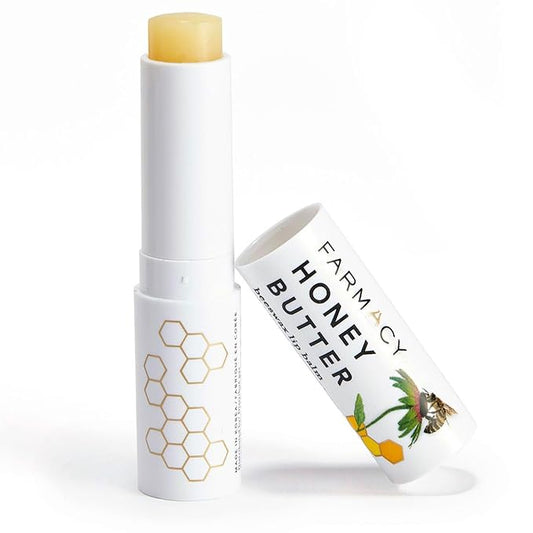 Farmacy Beeswax Lip Balm - Honey Butter Moisturizing Lip Care + Chapped Lip Treatment - Enriched with Cupuaçu + Cocoa Butters, Proprietary Honey Blend and Vitamin E to Nourish, Soften + Heal (3.4g)-Velvo Beauty