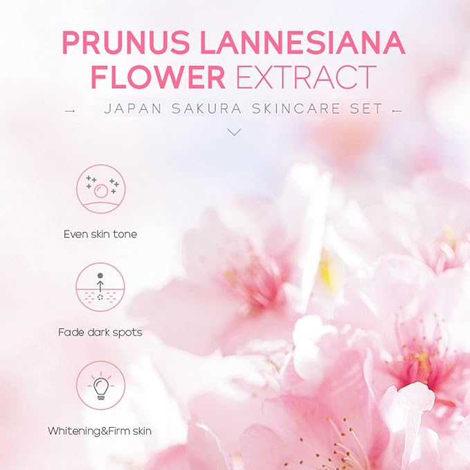 Skin Care Set - Sakura Skin Care Sets & Kits - Women Gift Sets with Cleanser,Serum,Eye Cream,essence Cream - Beauty Products For Women - Skin Care Routine Travel Kit (SetB)-Velvo Beauty