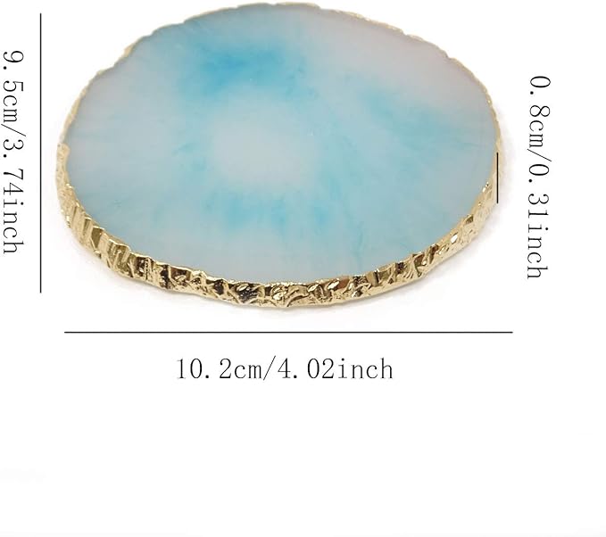 Honbay 2PCS Golden Edge Resin Nail Art Palettes Drawing Plates Manicure Display Tools for Women-Velvo Beauty