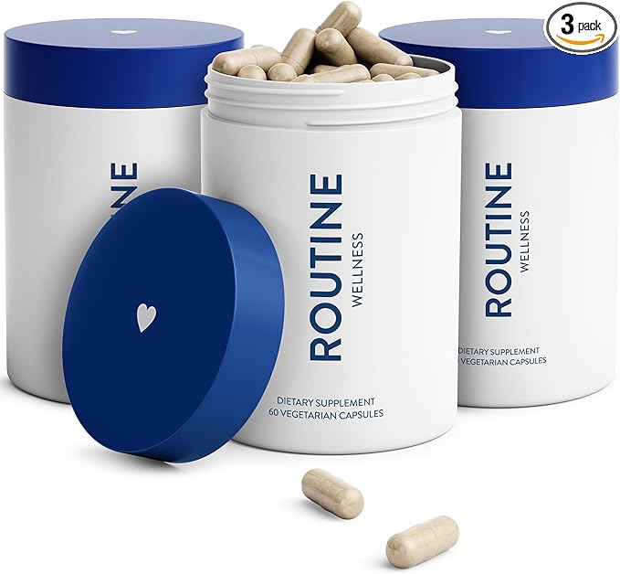 Routine Wellness Hair Growth Supplement - Clinically Proven for Thicker, Fuller Hair - Reduces Wrinkles, Fine Lines - Gluten Free, Ideal for Women & Men with Thinning Hair - 3 Bottles, 90 Day Supply-Velvo Beauty