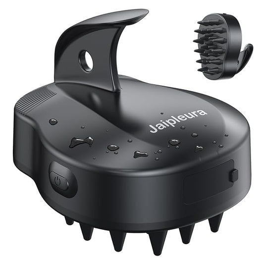 Electric Scalp Massager Hair Growth Brush with Soft Silicone Bristles,Head Scalp Massager for Relax,3-Level Vibration,IPX6 Waterproof for Hair Growth & Dandruff Removal Mothers Day Gifts(Black)-Velvo Beauty