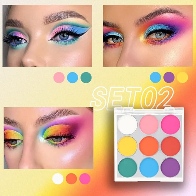 SUAKE 9 Colorful Light to Dark Matte Eyeshadow Palette. Highly Pigmented Pink Orange Blue Purple Eye shadow Paleta.Blendability Matte Makeup Powder Palet.paleta de sombras de ojos-Velvo Beauty