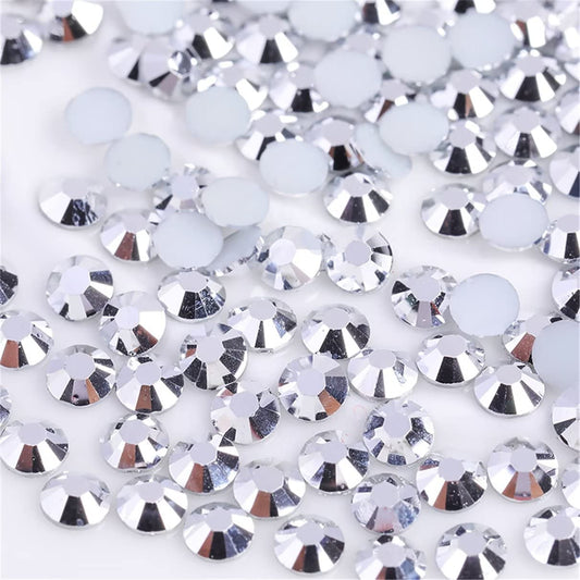 1500 Pieces SS16 4mm Flatback Rhinestones Clear Glass Round Gems Crystals for Nail Art DIY Crafts Clothes Shoes Bags （Silver）-Velvo Beauty