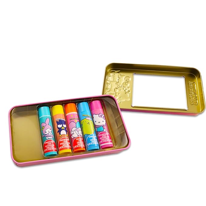 Hello Kitty and Friends Lip Balm Tube Bundle for Kids – 5 Pack of Hello Kitty and Friends Lip Balm in Assorted Flavors with Hello Kitty Stickers and More | Hello Kitty and Friends Party Favors-Velvo Beauty