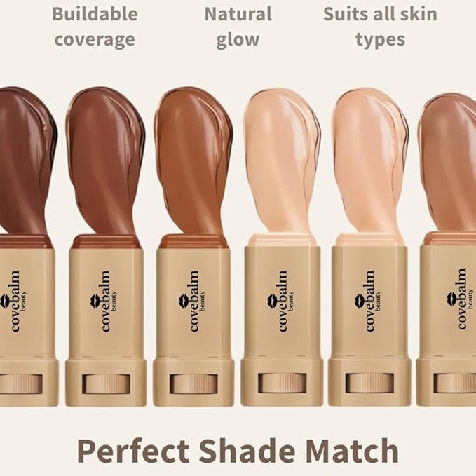 Cove Balm Beauty Skin Tint,Solid Tinted Serum Boosted Skin Tint Balm, Facial Color Correct, Radiant & Dewy Finish, Face Tinted Foundation, Covebalm Foundation Stick For Face Makeup (#06)-Velvo Beauty