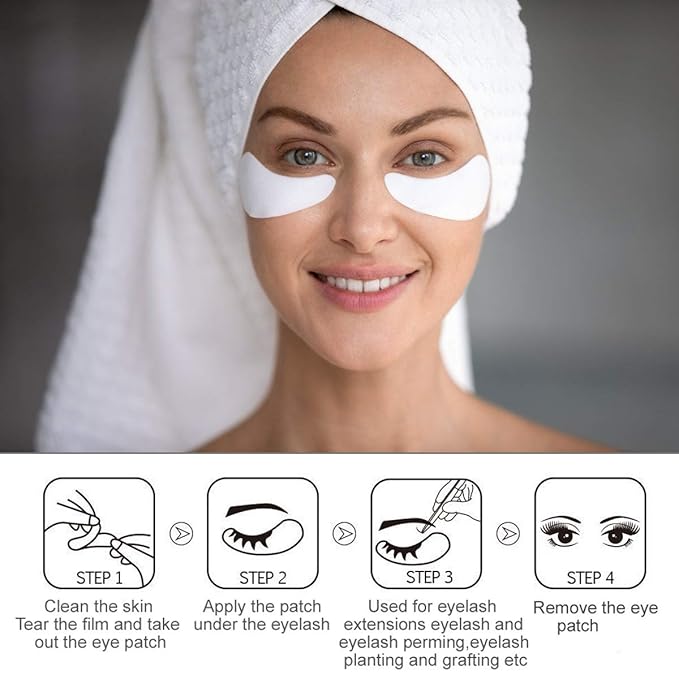 55 Pairs Set, Under Eye Hydrogel Pads, Professional Lint Free Eye Mask Eyelash Extension Gel Patches Kit for Adhesive Lash Beauty Tool (Pink)-Velvo Beauty