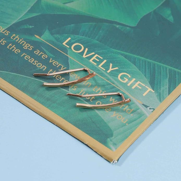 Boho Bar Ear Climber Earrings Gold Stick Studs Earrings Bar Ear Crawler Earrings Geometric Minimalist Earrings Jewelry for Women and Girls-Velvo Beauty