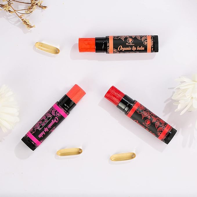 Organic Lip Balm with Cordyceps (Color: Pink, Orange, Red) (Pink)-Velvo Beauty