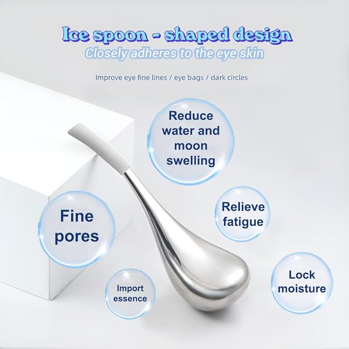 Ice Globes for Face & Eyes, Unbreakable Stainless Steel Cryo Sticks for Beauty Routines, Facials Cold Roller Cooling Globes for Puffiness, Wrinkles, Dark Circles, Headaches(White)-Velvo Beauty