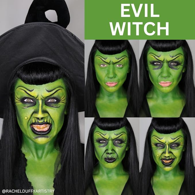 Mehron Makeup Premium Character Kits| Makeup Kits for Halloween & Cosplay| Made in the USA | Complete Makeup Kit | Includes all Makeup, Tools, & Instructions on How to Create the Look | (Witch)-Velvo Beauty