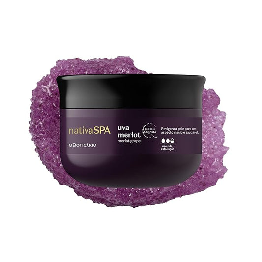 Nativa SPA by O Boticário Merlot Grape Body Scrub, Exfoliation for Smooth, Glowing Skin 7.05 Ounce (200 g)-Velvo Beauty