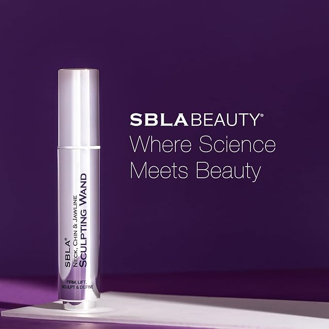 SBLA Beauty - Neck, Chin & Jawline Sculpting Wand 0.7 Fl Oz / 20mL - Lifts & Firms the Neck, Chin, Jawline & Decollete - Reduces Lines & Wrinkles - Smooths, Tightens Sagging Skin - Evens Out Skin Tone-Velvo Beauty