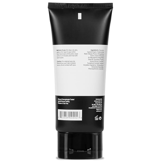 Anthony Hydrate + Repair Honey Mask, Stimulates Your Skin and Opens Pores with Honey, Vitamins C & E, Glycerin, Sweet Almond, Squalane, and Calendula, Soothes and Moisturizes Dry to Normal Skin - 3 Oz-Velvo Beauty
