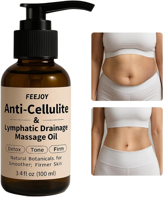 Body Oil & Massage Oil, Body Firming Oil for Cellulite, Lymphatic Drainage, Skin Tightening & Stretch Marks, Massage Oil for Massage Therapy for Leg, Hip, Arm & Belly, Daily or After Shower Use-Velvo Beauty