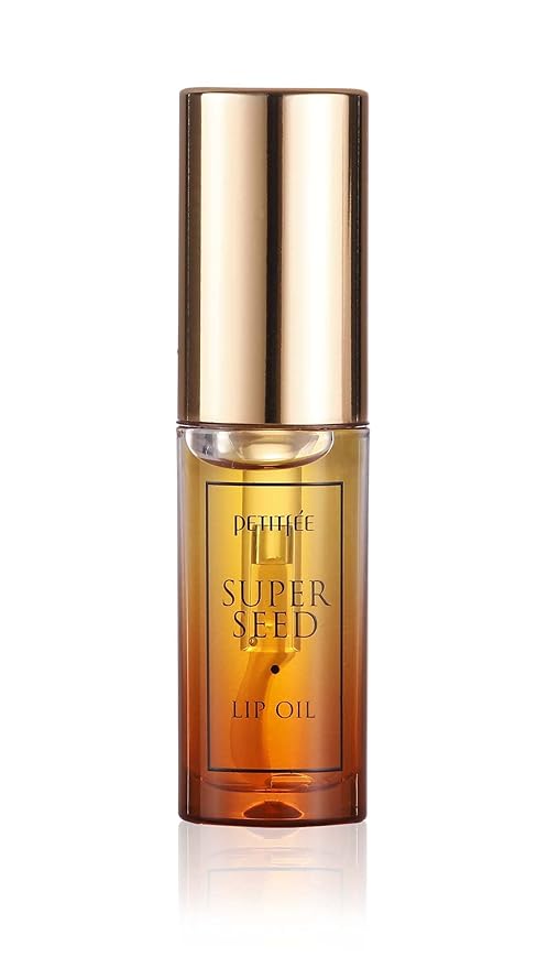 PETITFEE Lip Oil Super Seed | 0.10 Oz | Glass Lip, Healthy Lip Care, Moisturizing Lip Oil with Honey, Propolis, Herbal Oil, Glowy, Revitalizing, Calming Lip, Non-sticky, Non-artificial Colors-Velvo Beauty
