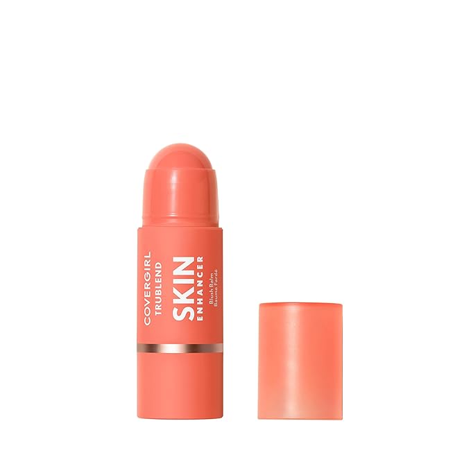 CoverGirl Trublend Skin Enhancer Blush Balm Stick, 210 Radiant Peach, Vegan Formula, Easy to Use, Glides on Effortlessly, Non-Greasy, Doesn't Crease, 0.21oz-Velvo Beauty
