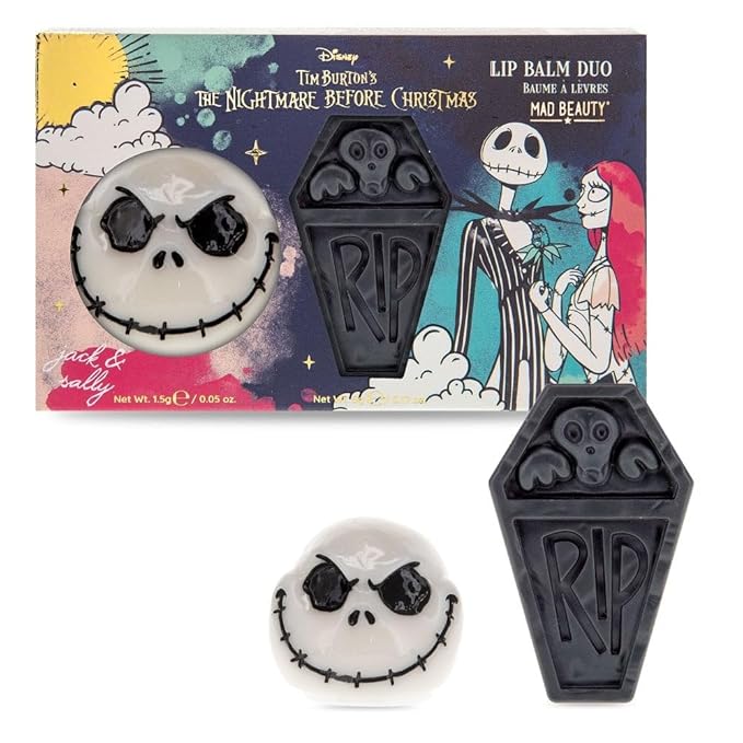 Mad Beauty Nightmare Before Christmas Mystic Lip Balm Duo | 2-Piece Set | Recommended for All Ages | Moisturizing & Fun | Perfect for Disney Fans-Velvo Beauty