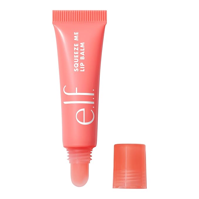 e.l.f. Squeeze Me Lip Balm, Moisturizing Lip Balm For A Sheer Tint Of Color, Infused With Hyaluronic Acid, Vegan & Cruelty-free, Strawberry-Velvo Beauty