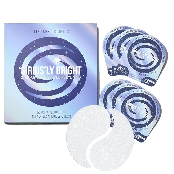 SIRIUS'LY BRIGHT Under Eye Patches 28 Pairs, Reduce Dark Circles Puffiness Bags, Rejuvenate Eye Mask, Eye Gel Pads with Caffeine Boost, Hyaluronic acid, Iris Moss Extract, Gifts for Women and Men-Velvo Beauty
