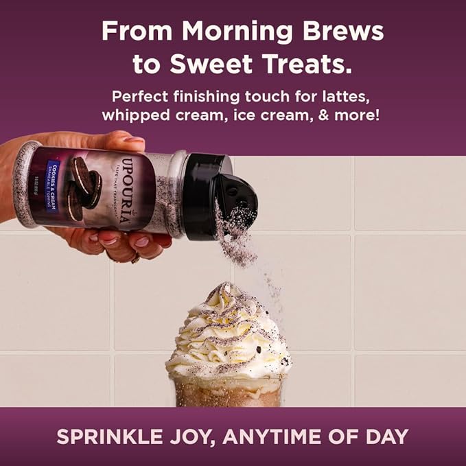 Upouria Cookies & Cream Coffee Topper, Vegan, Rich Flavor Enhancer for Coffee, Hot Chocolate, Ice Cream, 5.5oz-Velvo Beauty